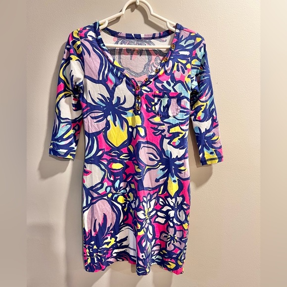 Lily Pulitzer Palmetto Tshirt Dress Tropical Pink Catwalk Dress Size XSmall - Picture 4 of 8